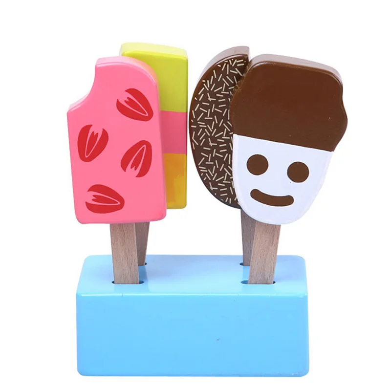 

1pc Kids Kitchen Toys Ice Cream Kitchen Food Toys Children Wooden Toys Play House Gift Toys for Preschool Girl Boy