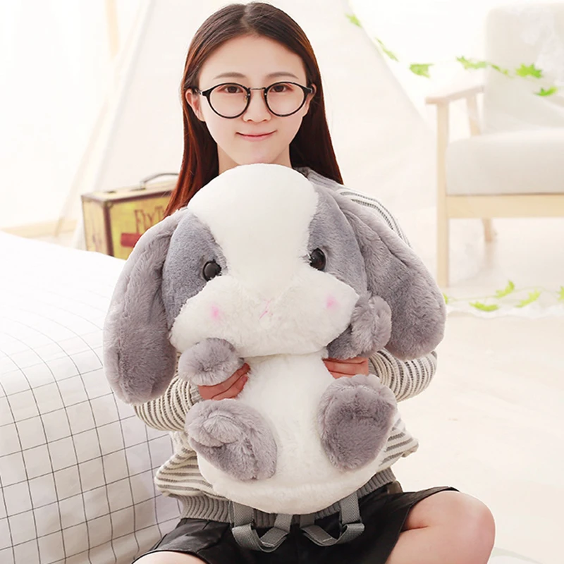 Wholesale cute cartoon rabbit shoulder bag shoulder bag furry toy backpack children's holiday gift Christmas gift