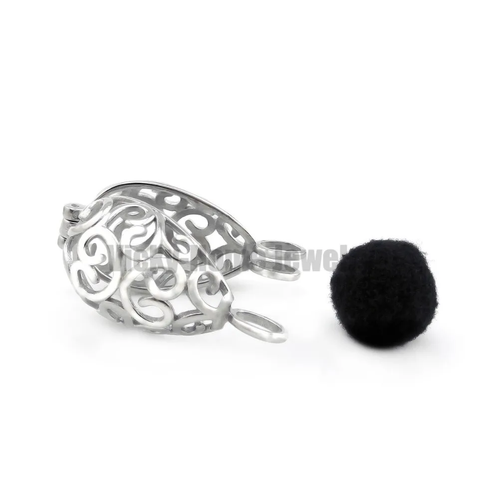 Chains as Gift! 31mm*11mm*12mm Heart Steel Oval Essential Oils Cage Diffuser Perfume Aroma Locket 316L Stainless Steel