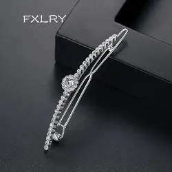 FXLRY New Hot Sale White color Quality Cubic Zircon Hair Clips for Women Bridal Wedding Hair Accessories Hairpins Fashion Jewelr