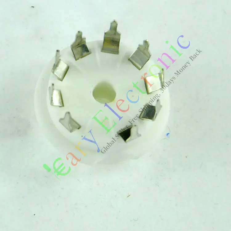 Wholesale and retail 4pcs 9pin PCB Ceramic vacuum tube socket valve base 12AX7B 12AU7 ECC83 ECC82 DIY free shipping