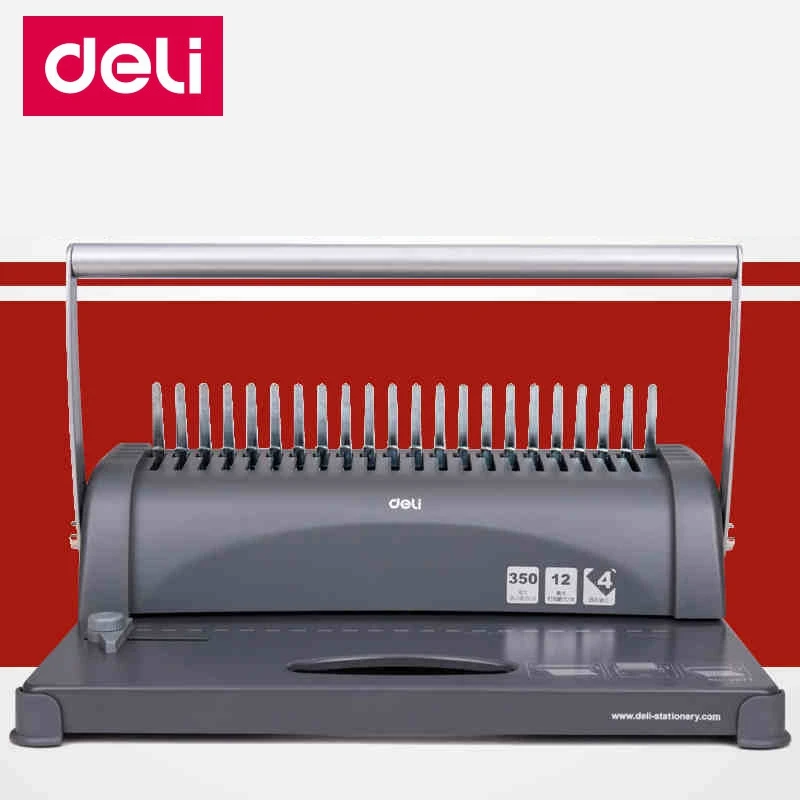 Deli 3871 Manual Comb binding machine office Financial plastic aprons rings binding machine 21 holes 350 pages capacity