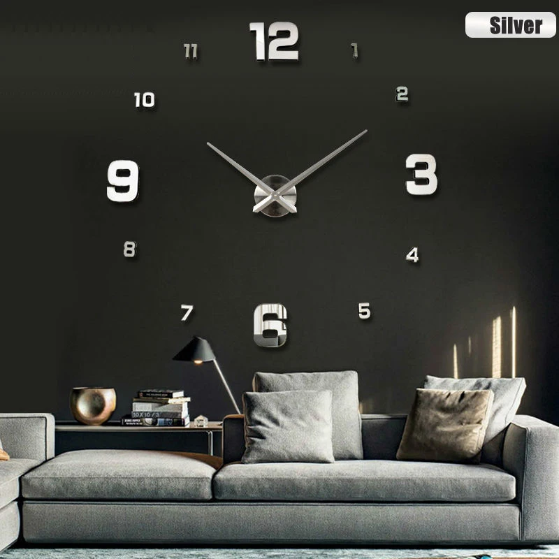 Fashion 3D 2022 new sale wall clock clocks reloj de pared watch 3d diy Acrylic mirror Stickers Quartz Modern Home Decoration