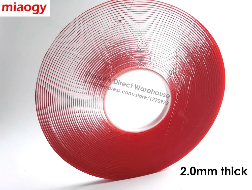 2.0mm thick, 16.5meters long, 10mm wide Double Sided Adhesive Clear Foam Acrylic Tape for Glass PP Panel Truck