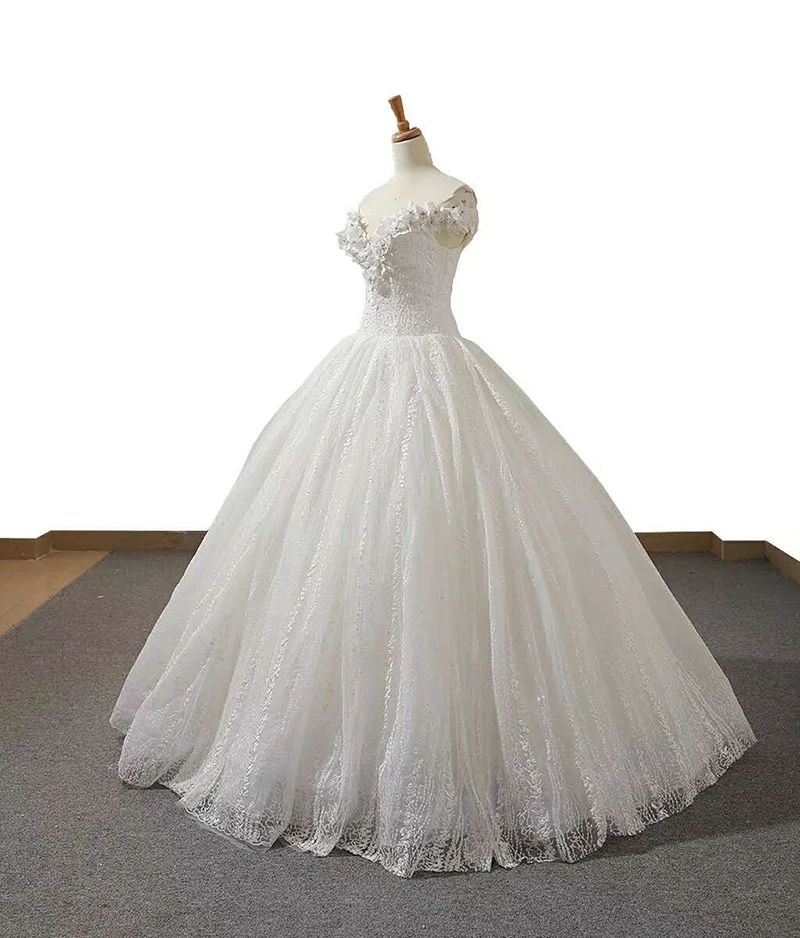 J66687 jancember fora do ombro vestido de casamento 2019 querida rendas até vestido de noiva de verão com piso branco comprimento vestido de verão