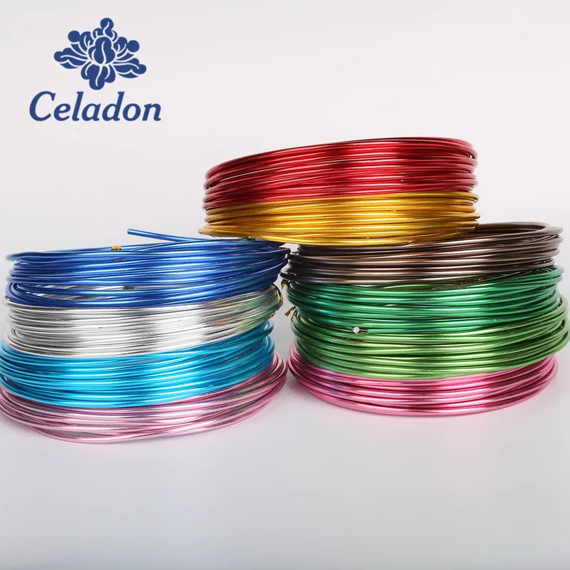 New Arrvial 1.5mm 5m 15 gauge Multicolor Round Aluminum Wire Soft Metal Floristry Wire For DIY Jewelry Findings & Craft Making