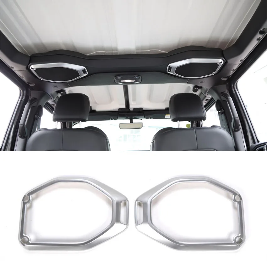 

JXKaFa Fit For Jeep Wrangler JL 2018 Car Roof Speaker Frame Decoration Cover Trim Bezel Styling Moldings 2Pcs/set ABS