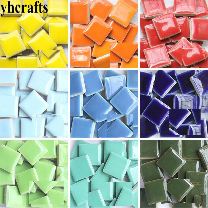 140PCS/600Gram/Lot Mix 2cm Ceramic mosaic tile Scramble tiles Porcelain mosaic Craft material Adult DIY Arts and crafts OEM