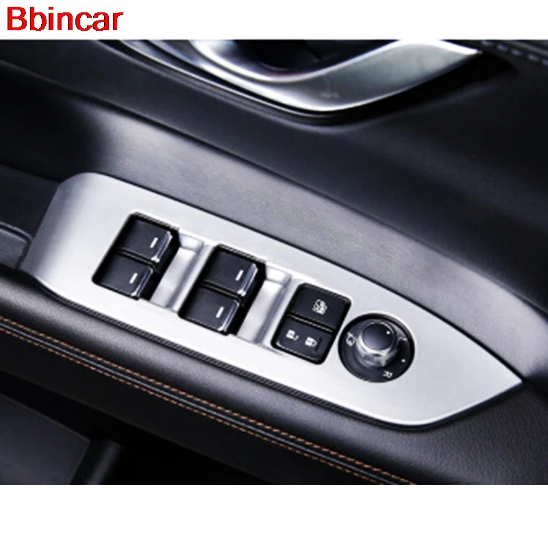 

Bbincar ABS Chrome Carbon Fiber Window Glass Switch Botton Interior Accessories Frame Trim 4PCS For Mazda CX-5 CX5 2017 2018 LHD