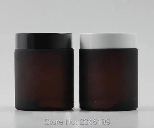 100G 100ML Brown Color Glass Cream Jar Empty Cosmetic Hire Care Cream Pot Black White Color Lid Amber Glass Jar 10pcs/lot