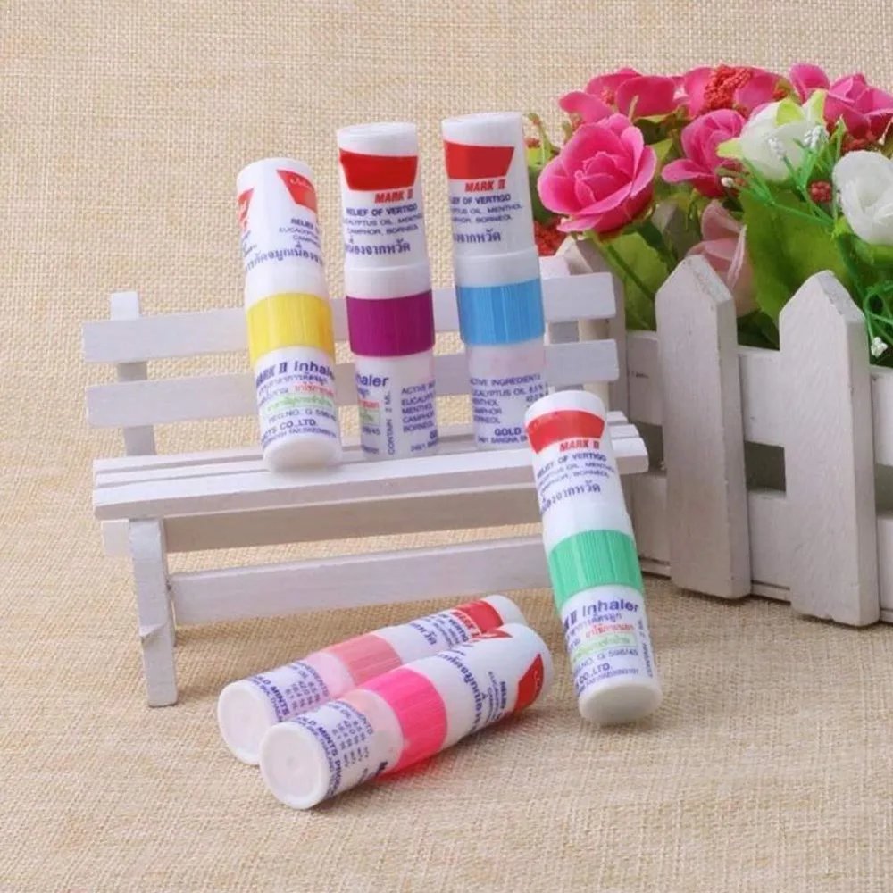 1Pc Thailand Herbal Nasal Nasal Inhaler Stick Mint Cylinder Essential Oil Nasal Inhaler Asthma Refreshing Aroma Oil Stick