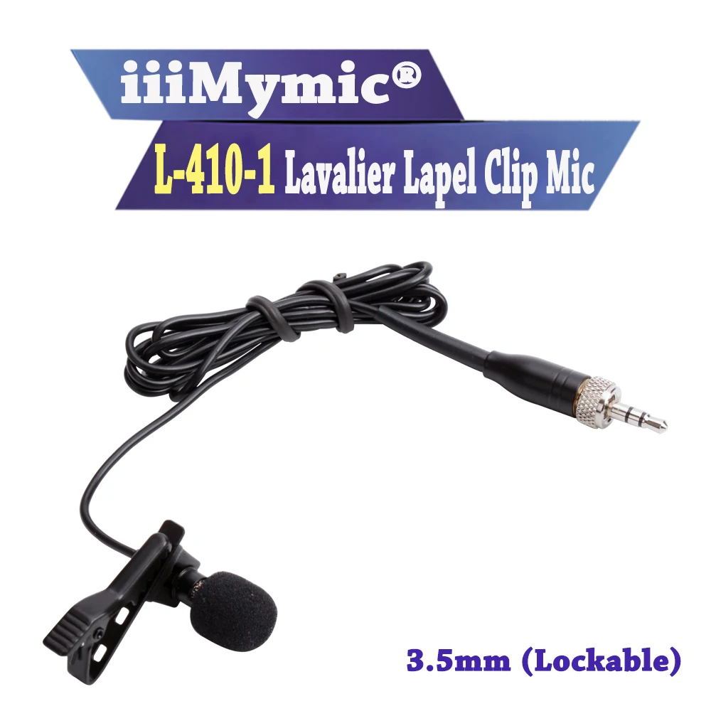 iiiMymic 3.5mm Microphone Lockable Lavalier Stereo Cardioid Condenser Mic for Senheiser Wireless BodyPack Transmitter