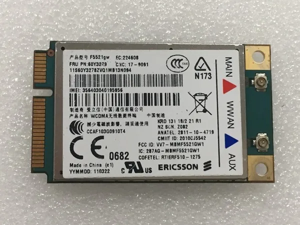 

JINYUSHI для F5521GW 3G Новый и оригинальный мини PCIE WCDMA/EDGE/GPRS для Thinkpad L420 T420 T520 W520 X121 X220 E120 E220 E320 E420