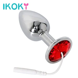 IKOKY Electro Butt Plug Sex Toys for Men Women Medical Themed Toys Therapy Massager Rhinestone Electric Shock Anal Plug