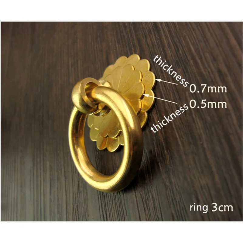 Brass Xử Lý Cổ Điển Hoa Cửa Kéo Nội Tủ Quần Áo Ngăn Kéo Máy Giặt Knobs Lỗ Duy Nhất Xử Lý, Trung Quốc Đồ Nội Thất Phần Cứng, 6 bộ