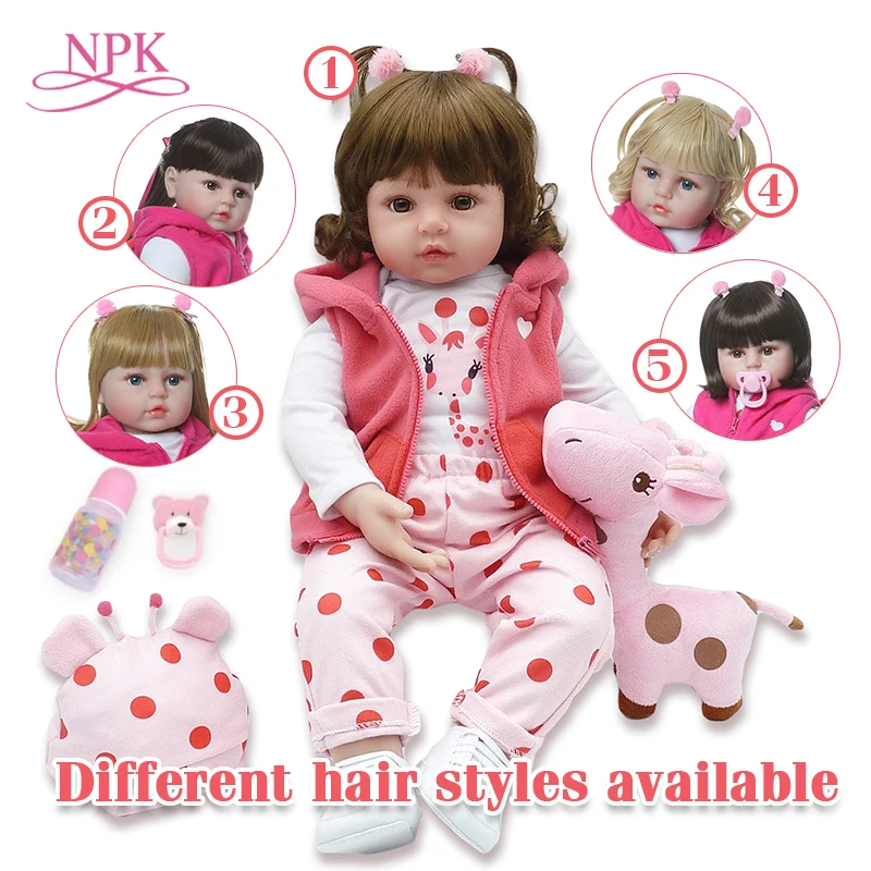 bebes reborn doll 47cm Silicone reborn baby doll adorable Lifelike toddler Bonecas girl menina de surprice doll With Giraffe