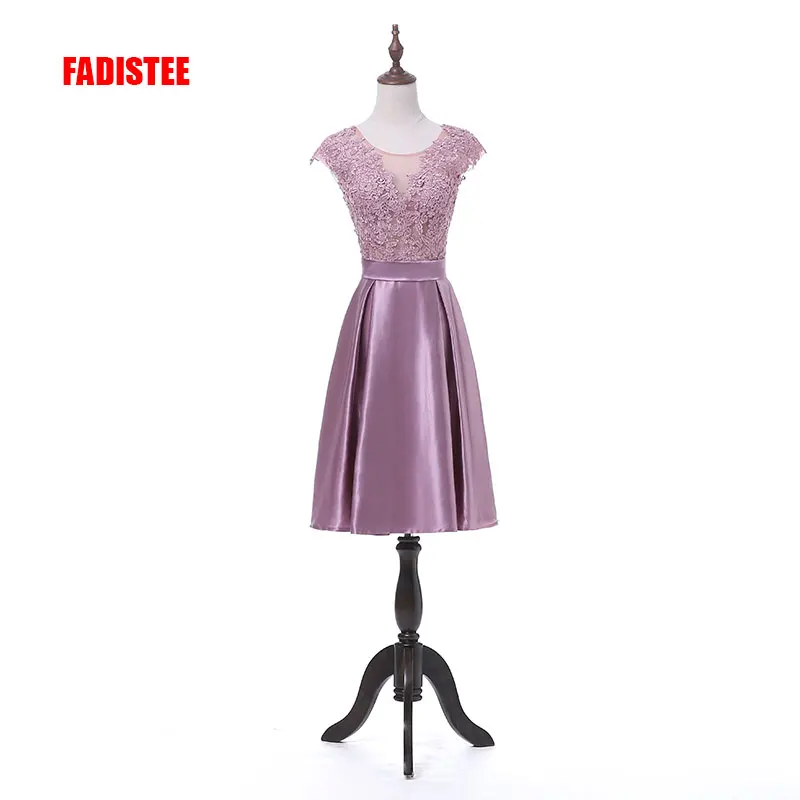 New arrival elegant party appliques dress cocktail dresses Vestido de Festa satin A-line simple short style dresses