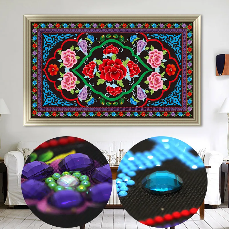 The New 5d Diamond Embroidery, Diamond Mosaic, Special Shaped,Living Room Bedroom Painted Tibetan Tapestry Diamond Cross Stitch