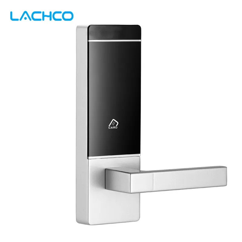 LACHCO electronic Smart Door Lock Digital Touch Screen Access Control Card Intelligent Matte Silver Door Lock SL17091