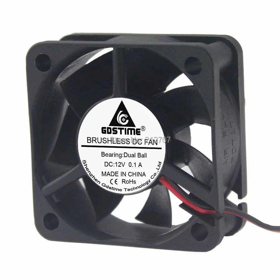 

5PCS Gdstime DC 12V 2 Pin 50mm Ball Bearing 50x50x20mm Small PC CPU Cooling Fan Heat sink Cooler