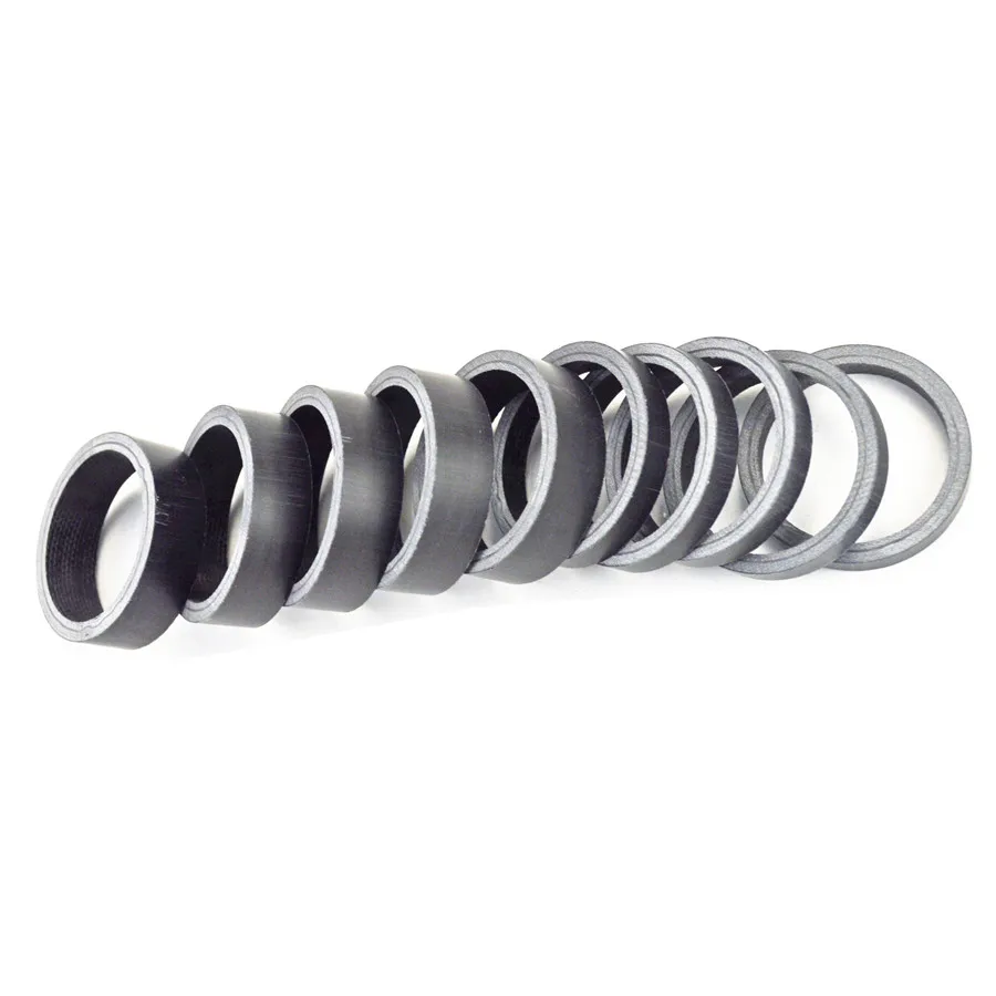 10pcs/lot ud matte Road Bike Fork Headset Spacer Full Carbon Fiber Bicycle Stem Washer Spacer 1 1/8