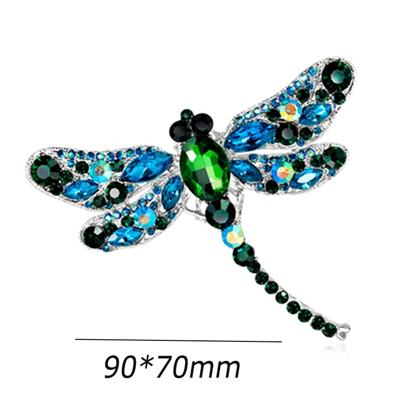 10pcs/lot Wholesale 3.6inches sparkly rhinestone Crystal dragonfly Brooch Pin Jewelry decoration for gift/party