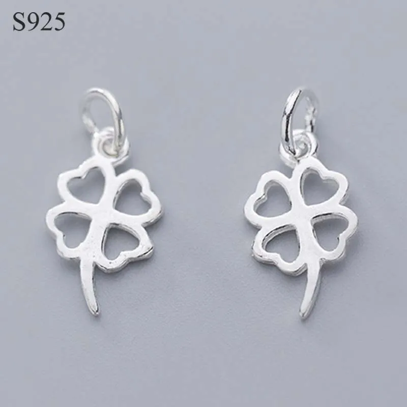 Genuine Real Pure Solid 925 Sterling Silver Pendants Women Jewelry Making Findings Charms Flower Necklace Bracelet Pendant