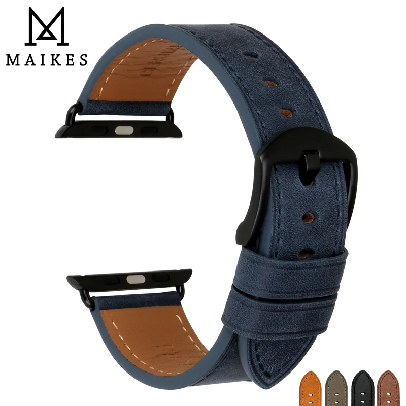 MAIKES For Apple Watch 4 Band 44mm 40mm Genuine Leather Watch Accessories Watchbands Apple Watch Strap 42mm 38mm Series 1 2 3 4