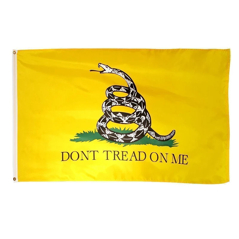 1 Pcs New Huge 3x5 Feet Dont Tread on Me Gadsden Flag Banner State Flags Home Decor Hanging Flags Office/Activity/Parade 80g