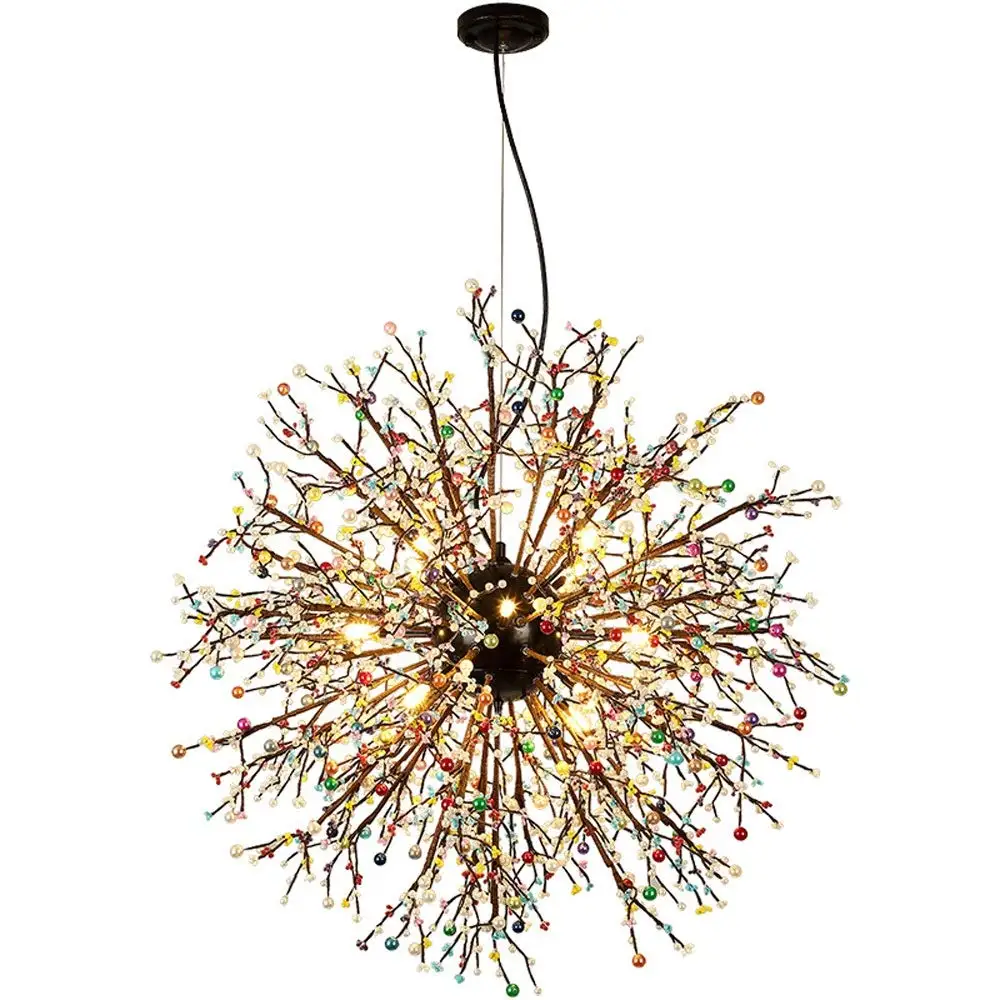 

Modern Creative Dandelion pendant lights Fireworks crystal Hang Light for Living Room Cafe shop Dining Room LED Lighting Fixture