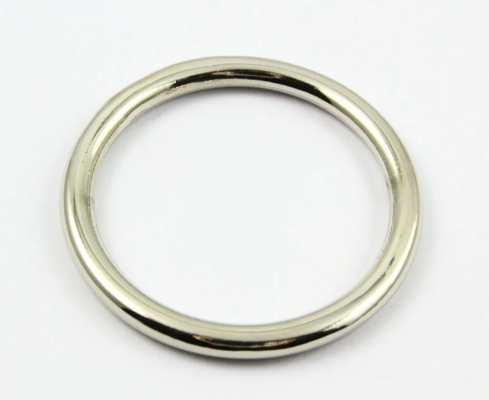 25 Pieces 40mm Nickel Color Welded Metal O Ring Purse Bag O Ring