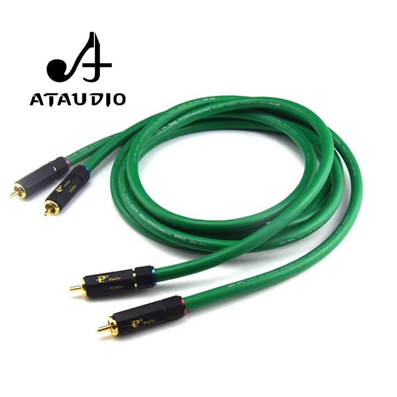 ATAUDIO 2328 Hifi 실버 도금 2RCA 케이블 고품질 6N OFC HIFI RCA 남성-남성 오디오 케이블