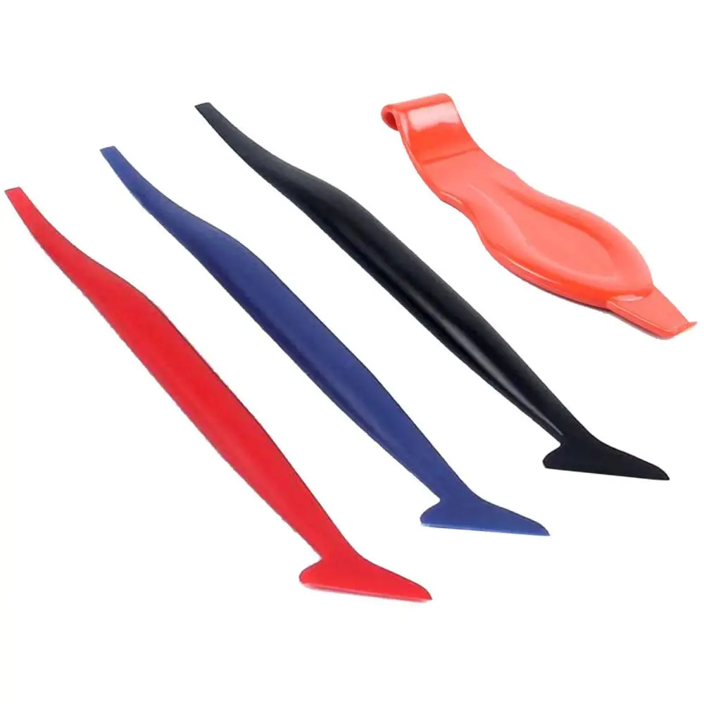 4PCS Wrap Application Squeegee Car Stickers Corner Decorate Scraper Car Window Film Tint Tuck Tools Kit B18+A30