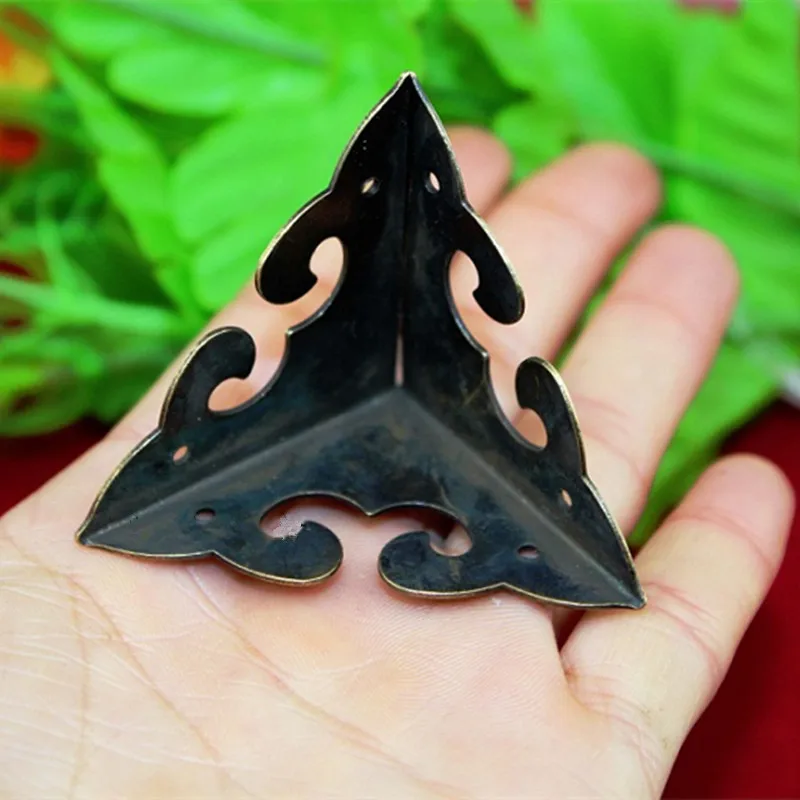 1PC Brass Corners,Luggage Case Box Brackets Decorative Corner For Furniture Decoration Triangular Corners,Bronze Tone 45mm