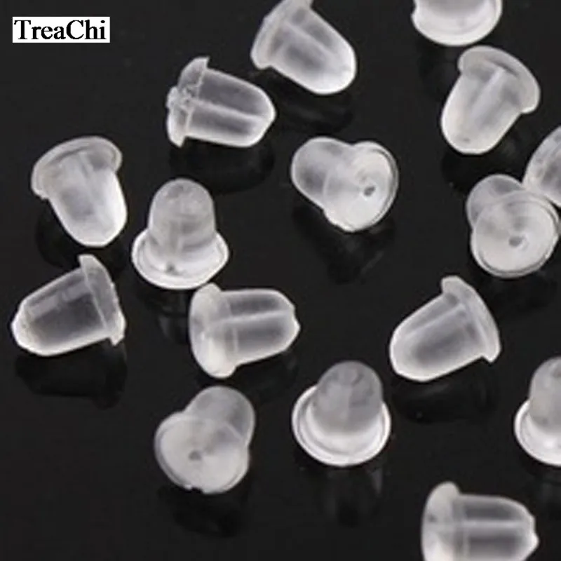 Wholesale Clear Plastic Ear Hooks Back Post Nuts Rubber Earring Backs Stoppers Fashion Jewelry Earring Stud DIY Accessorie Tool