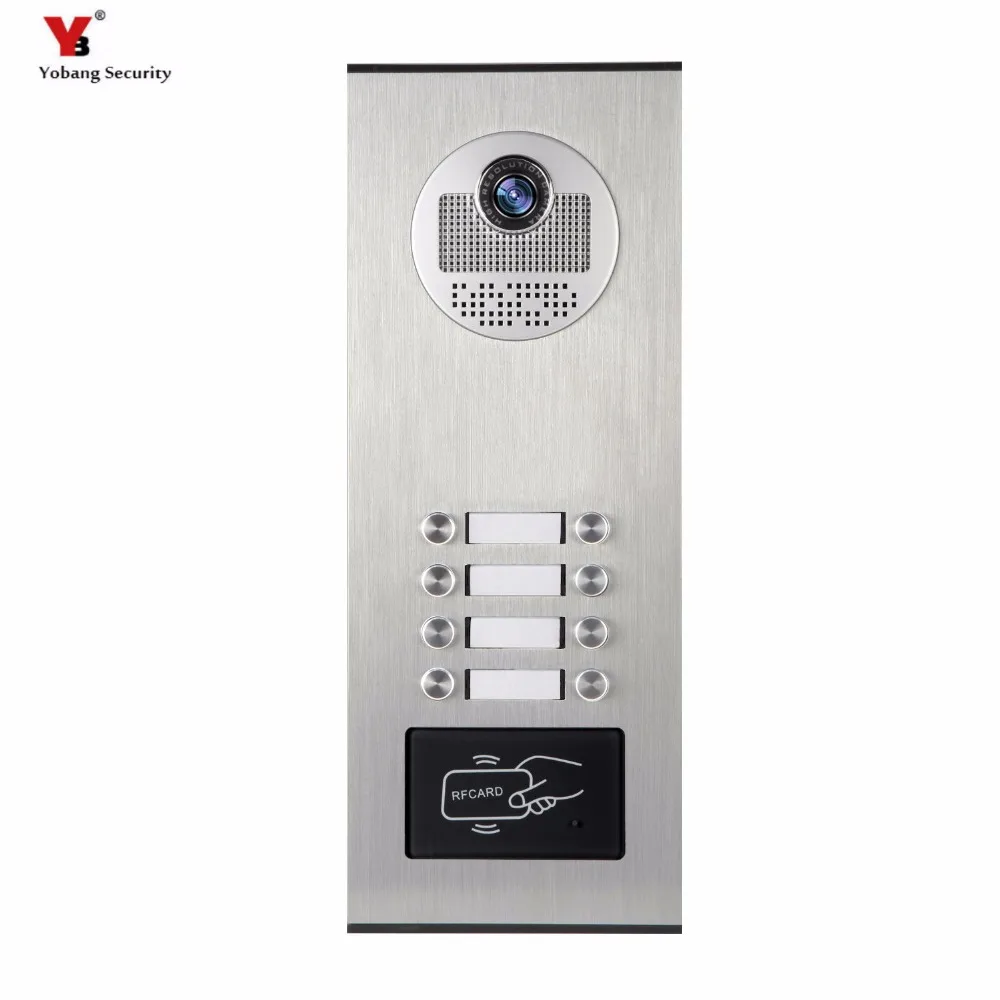 

Yobang Security 8 Units Apartment Video Intercom Video Door Phone Outdoor DoorBell IR Camera With Night Vision Can Reader Card