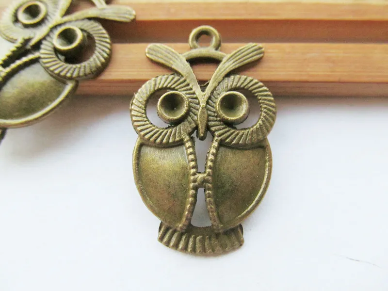 50pcs 21.50mmx34mm Antique silver tone/Antique Bronze Night Owl Connector Pendant Charm,Bracelet Charm,DIY Accessory Jewelry