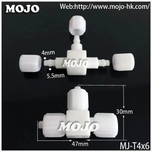 Free shipping!!  MJ-T4x6 Hydraulic pressure fitting connector with the nuts (100pcs/lots)