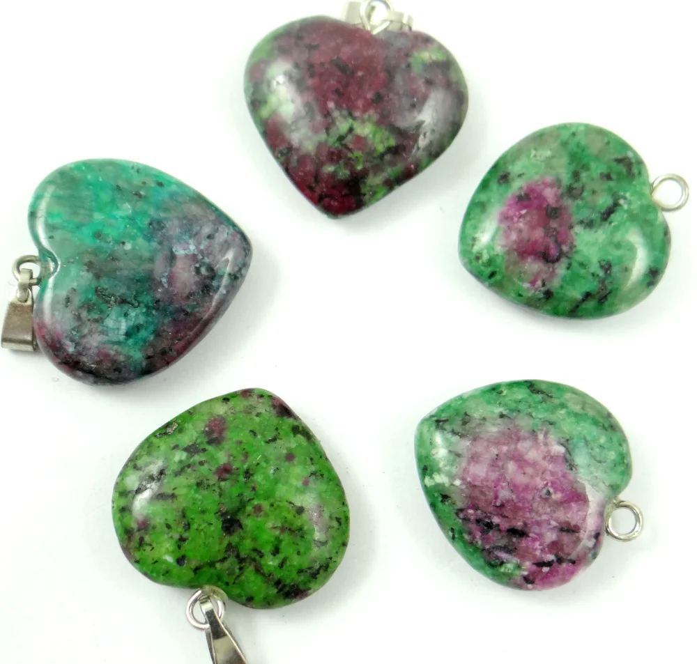 Natural Stone Heart-shaped Turquoises Quartz crystal tiger eye Charms Pendants for diy Jewelry Making necklace Accessories 50pcs