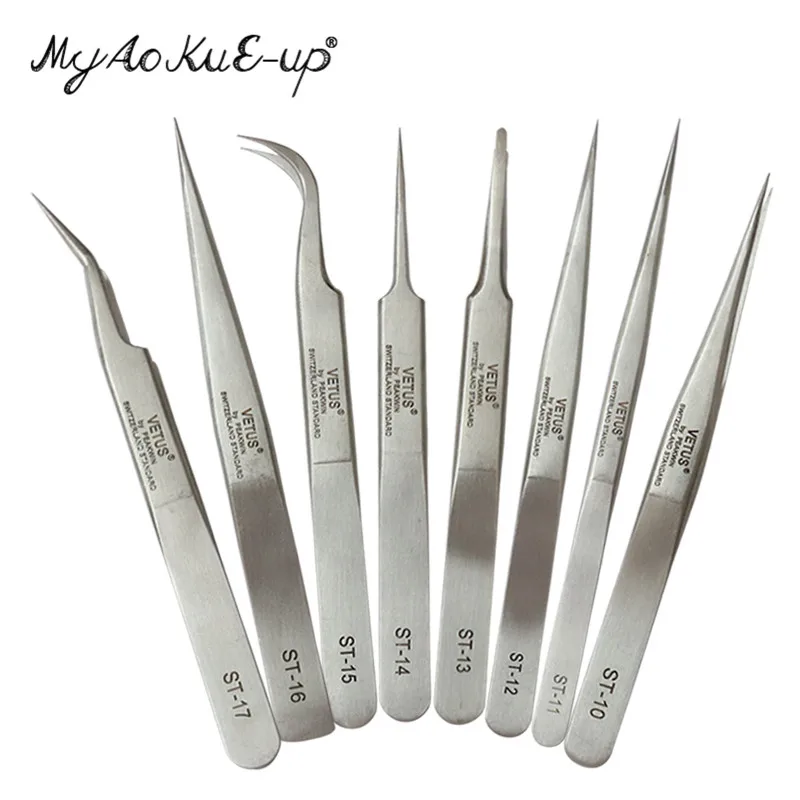 Anti-static ST vetus tweezers 1pcs Original Tweezers for Eyelash Extensions Stainless Steel ST-10/11/12/13/14/15/16/17 Tweezers