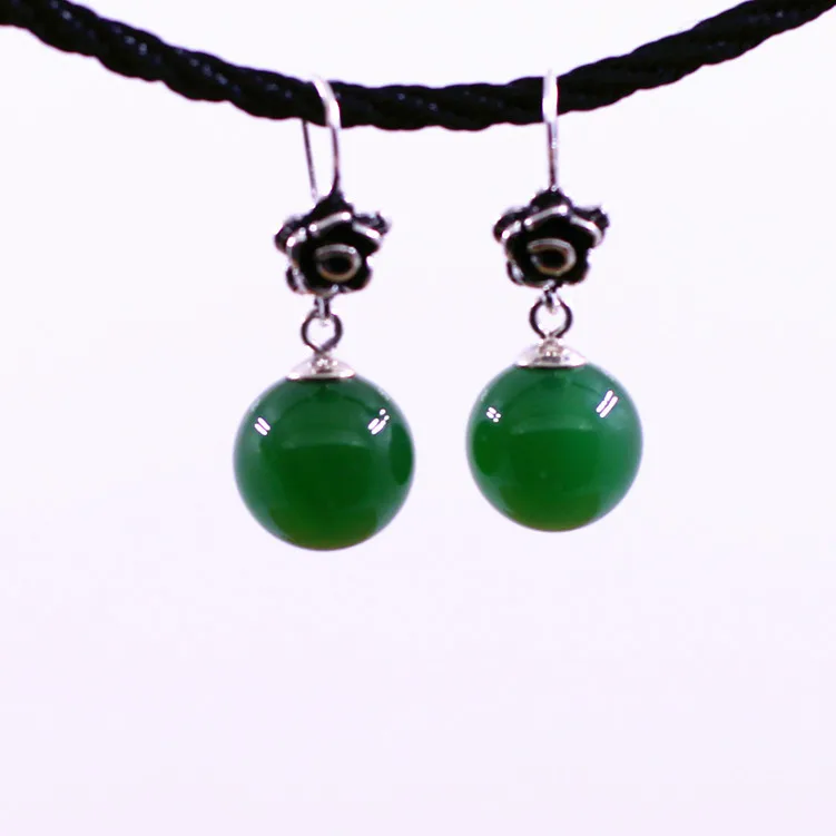 wholesale S925 silver natural chrysoprase ladies earrings Eardrop promoting act the role ofing is tasted