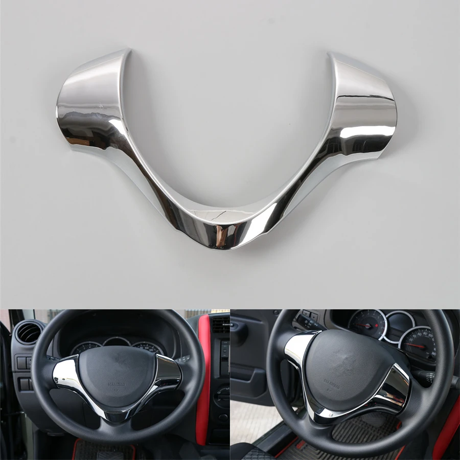 ABS Interior Car Cover Trim Steering Wheel Decoration Panel U-shape Styling Sticker Molding For Suzuki Jimny 2012-2015