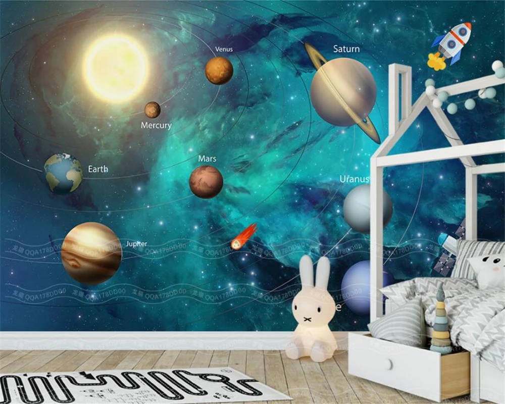 

Beibehang 3D wallpaper hand painted space universe children room background wall murals Living room TV wallpaper for walls 3 d