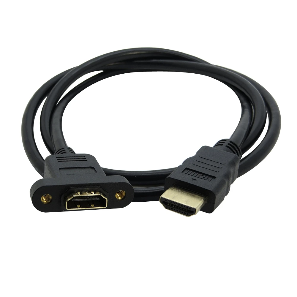 50pcs/lot 1.5M HDMI Extension Cable Male to HDMI A type Female Adapter Converter With Screw Hole