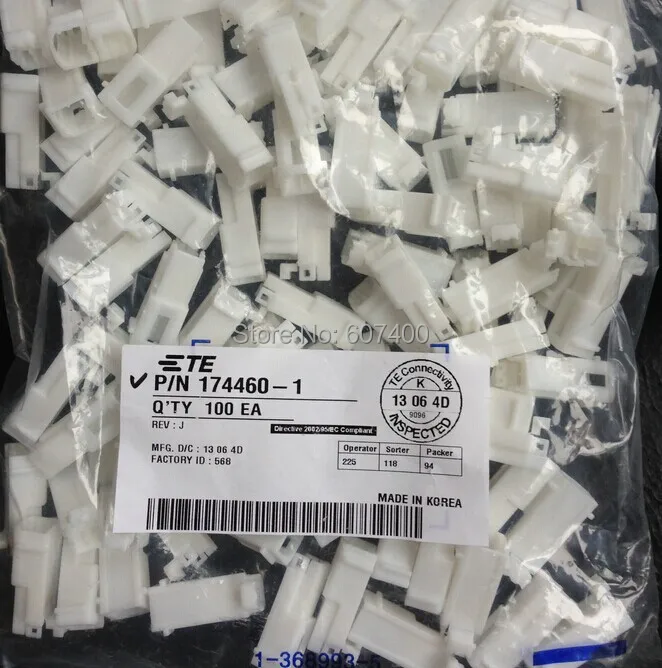 

174460-1 CONN RCPT HSNG 2POS WHITE TYCO housings TE AMP housings connectors terminals 100% new and original parts