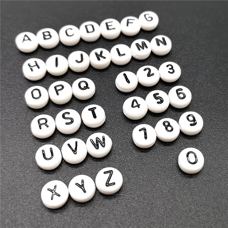 4x7mm Letter A-Z & 0-9 Oblate Alphabet Beads Acrylic  For Jewelry Making DIY Bracelet Necklace Accessories
