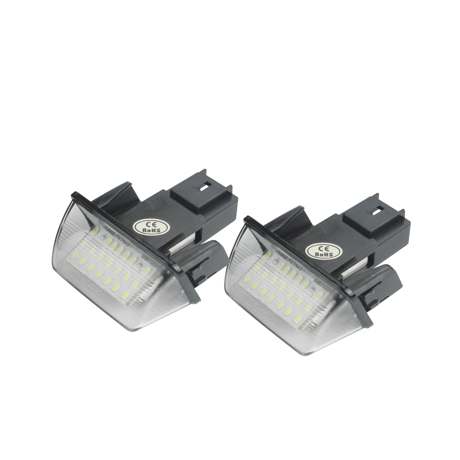 ANGRONG 2X LED White License Number Plate Light Lamp For Citron C3 C4 C5 BERLINGO SAXO XSARA For Peugeot 206