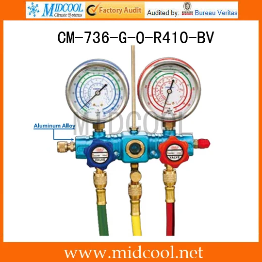 Sight Glass Brass Testing Manifolds CM-736-G-O-R410-BV