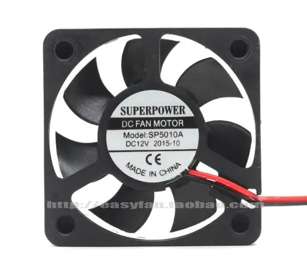 SUPERPWER SP5010A  12V  5010   Two-wire Silent Radiator Charger Small Cabinet Battery Car Fan Computer Instrument Fan