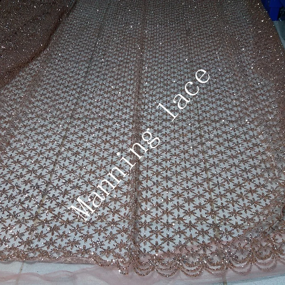 High quality French nobility and beauty wedding dresses lace fabric, luxurious African flashing lace fabric. H-22010